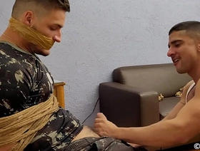Samuel Hodecker together with Lucas Mancinni are soldiers having fun bound together with gagged blowjob cum over face undefined PREVIEW gay porn chinese abs