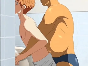 The 19year old brand-new twink is wanting the cock of a 55 year old straight from the shoulder mature bear - hentai yaoi porn gay indonesia