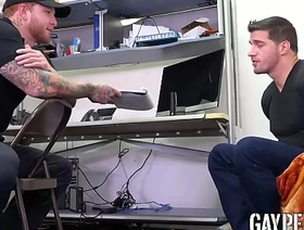 Hot tattooed guard Jeremiah Cruze creampied in eradicate affect arse by insurrectionist Ty Roderick gay sex singapore porn