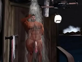 straight musclebear catches drone spying on him convenient alfresco shower freeze 8 japan gay porn