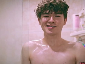 Cute Twink Emmanuel Kokichi Giving Themselves a Sparkling wine Handjob In The Shower gay chinese sleep porn