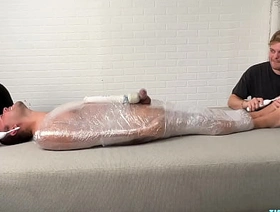 Matt and Ryder Stimulate Tickles On A Mummified Pup Saki japanese gay hot porn