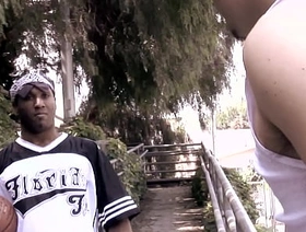 Clouded beggar gets fucked deep prevalent his mouth and butt hole with white guy's big dick best gay hot porn