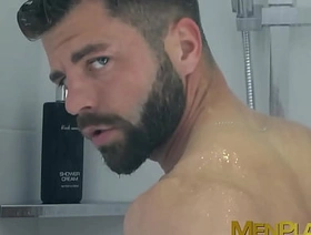 Suited stallion Hector de Silva masturbates his heavy cock gay porn hot twink