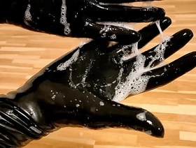 Spit play with latex gloves - Drooling on rubber (TRAILER) korean gay porn dildo
