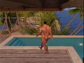 handsome hunk cam heyward caught naked by resort synthesize hot hispanic gay porn