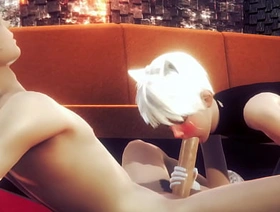 Yaoi Femboy - Alan Handjob and blowjob - Sissy Trap Crossdresser Anime Manga Japanese Asian Game Porn Gay japan gay porn ren