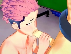 Jujutsu Kaisen Yaoi - Yuji Itadori Blobjob and fucked by Sakuna - Milquetoast crossdress Japanese Asian Manga Anime Game Porn Gay gay porn korean arm-twisting