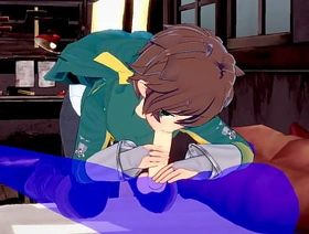 KonoSuba Yaoi - Kazuma blowjob with cum in his brashness - Japanese Asian Manga anime game porn elated japan elated bdsm porn