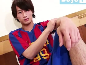 期待の新星スリ筋のサッカー青年がホテルでエロオナ！japanese gay porn korean gay porn young