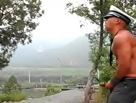 Chinese muscular guy jerking outdoor with the addition of load a huge cum from his monster Hawkshaw jubilant porn stars hot