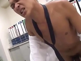 Suited Asian trestle acquiring blown in his office - Gayfuror.com korean asian gay porn