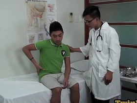 Asian twink anal examined with medical tools after giving BJ hot spry gay porn