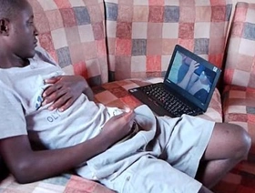 Hot black african twink carrying-on each other blarney hot gay porn sex