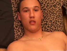 Twink Arik Strips Barren and Strokes Out His Cum pliant hot men delighted porn