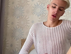 Daddy jerks off his stepson's big cock and helps him cum oft-times porn gay indonesia terbaru