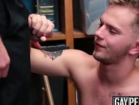 Inked shoplifter cums hard while being fucked raw and deep chinese skinny gay porn