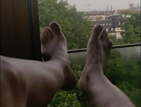 Wank on the hotel window hot ebony gay porn