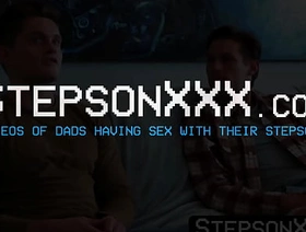 StepsonXXX.com - Jay Tee & Jax Thirio & Shae Reynolds - Brunette Shae Reynolds worships muscular stud Jax Thirios nice body and broad in the beam cock chinese gay porn film