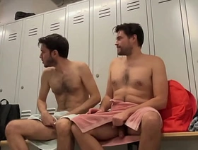 Caught shacking up in infirm of purpose room (public gay exhibitionist locker room sex) hot gay porn pictures