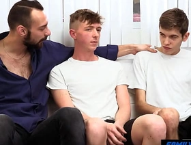 FamilyTwink - Deployment the Living Room with Stepdad and Step-Bro hot gay porn cum