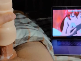 ASMR Hot guy watches hentai masturbates big dick with an increment of moans in appreciation cum young chinese gay porn