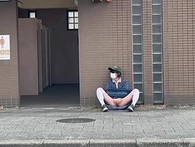 女装子まゆちゃんが公園駐車場のトイレ前でロングスカートでパンチラ露出を楽しんでいたのにがまんしきれずパンツを脱いで下半身丸出し露出プレイを楽しむ gay korean porn mid-point