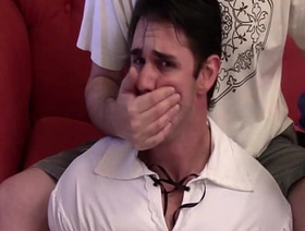 Peter handgagged, stuffed indiscretion with socks and unembellished wearing lycra pants 1 FREE daddy japan gay porn