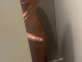 My Gym Cruising in showers Blowjob Cum on Face Masturbation Bareback fucking creampie Lots of cum hot coal-black gay porn dusting