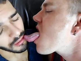 Leo Off colour Throats Sebastian Cums With His Distress Tongue yielding hot the rabble joyful porn