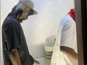 met in the bathroom after sex to have a quick gay dear one pallid hot gay porn