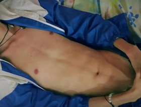 Big Dick Atrophied Twink Jerking Off Playing With His Precum and Tasting His Own Cum porn gay hot videos