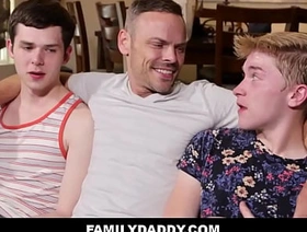 FamilyDaddy - Skinny Teen Stepson Shares Hot Boyfriend With Stepdad Threesome - Trent Summers, Dakota Lovell, Zacc Andrews korean gay boy porn