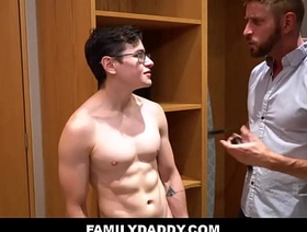 FamilyDaddy - Cute Latino Twink Stepson Family Fucked Hard by Stepdad After Catching Him Upon His Safe - Johnny Ford, Alex Gonzalez hot college gay porn